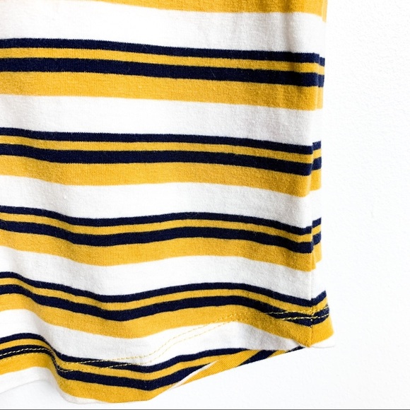 Derek Heart Yellow White & Navy Striped T-Shirt - Picture 4 of 10